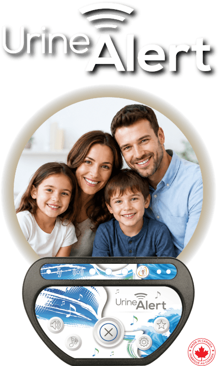 Urine-Alert – Alarme d’énurésie Enureflex pour enfants Famille avec le récepteur Urine-Alert, une alarme d’énurésie conçue par Enureflex