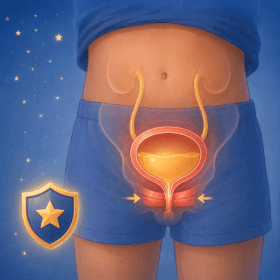 Illustration de la vessie et du sphincter chez l’enfant, montrant le muscle qui aide à retenir l’urine