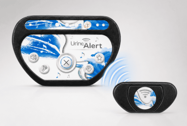 Récepteur et transmetteur sans fil Urine-Alert Récepteur Urine-Alert avec son petit transmetteur sans fil