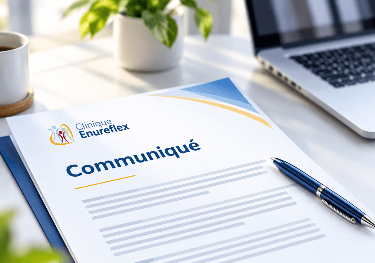 communique-officiel-enureflex-informations-transparence Document de communiqué officiel Enureflex présenté sur un bureau