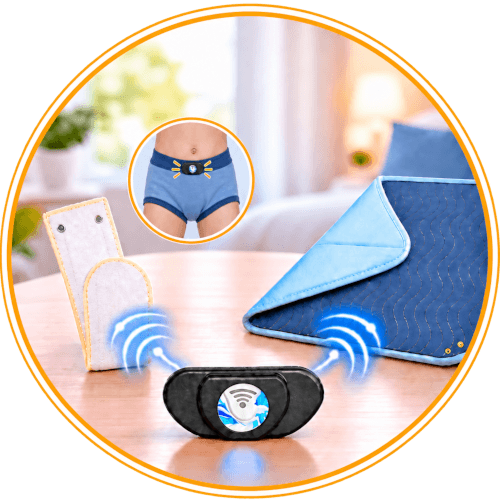 Parent comparant la location et l’achat du système Urine-Alert avec récepteur et transmetteur Enureflex