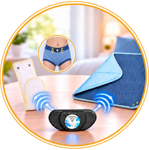 Parent comparant la location et l’achat du système Urine-Alert avec récepteur et transmetteur Enureflex